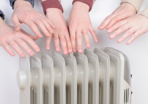 radiator met handen